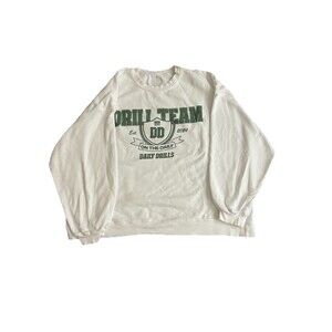 Daily Drills Rare Drill Team White Oversized Crewneck Sweatshirt XS/S